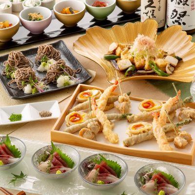 飲み放題がついたコース料理！当店自慢の逸品勢ぞろいです | せせらぎを聴きながら 西中洲店